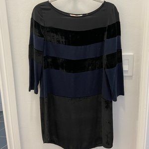Rebecca Taylor Black Striped Mesh Long Sleeve